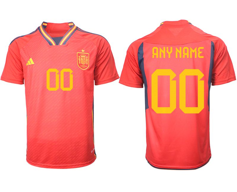 Men 2022 World Cup National Team Spain home aaa version red customized Soccer Jerseys